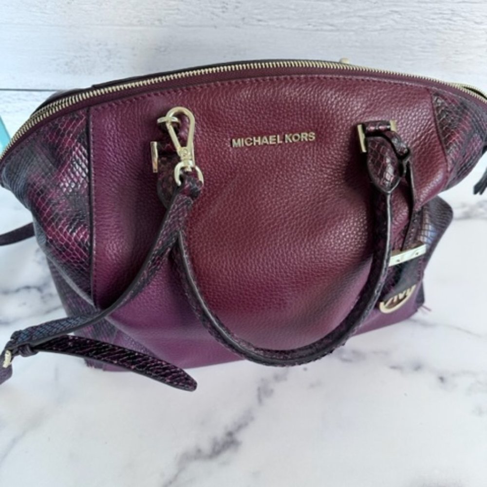 Michael Kors Wine Colored Leather Pocketbook